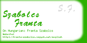 szabolcs franta business card